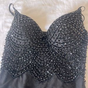 Windsor black beaded body suit